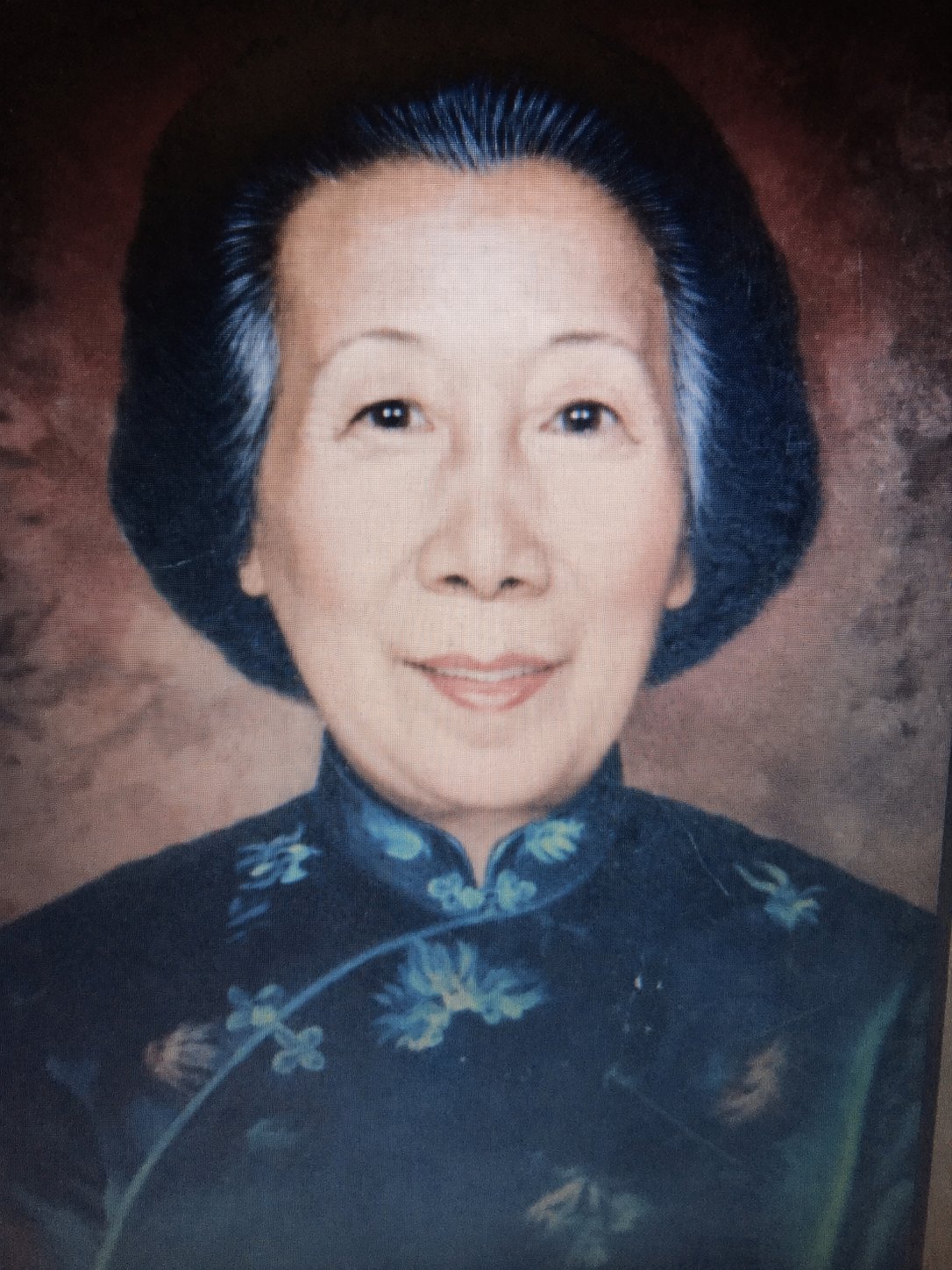 Elegant oil portrait of an older woman