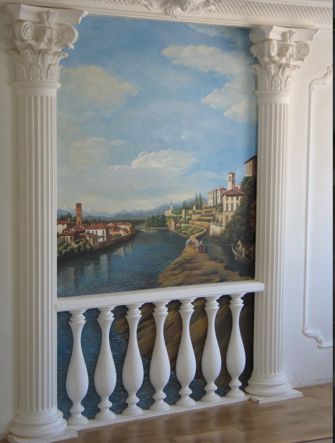 Classical Roman temple landscape wall mural
